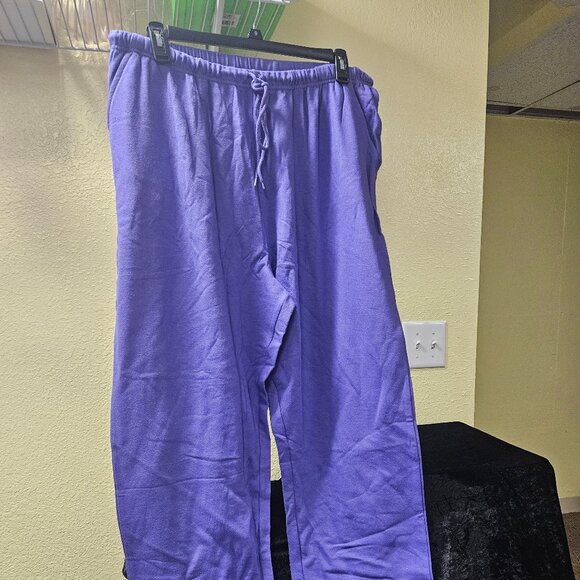 Comfort Corner XXA Purple elastic waist pants with tie 60% Cotton, 40% Polyester - Picture 1 of 3